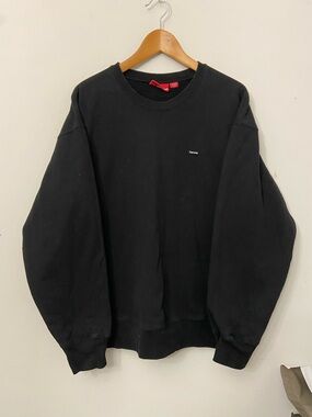 Supreme Black Crewneck with Small White Logo